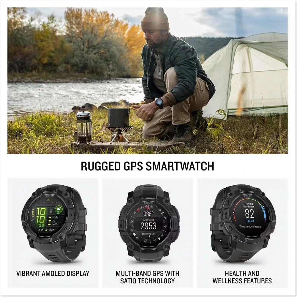 Garmin Instinct 3 Rugged GPS Smartwatch 50mm Running Health Fitness Smart Watch